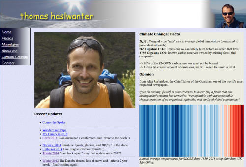 Old homepage Haslwanter