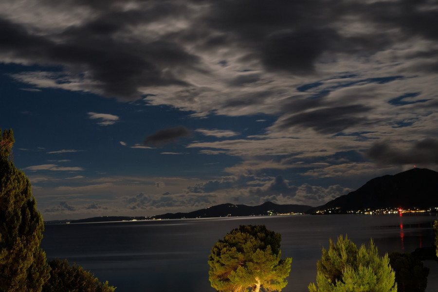 Night view of the ocean